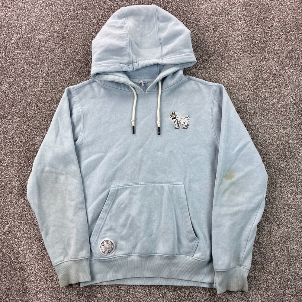 GOAT USA Hoodie Men's Size M Blue Cotton Blend‎ Pullover Kangaroo Pocket NYC
